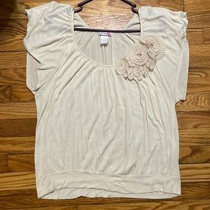 Body Central- blouse- Size Large- Cream color